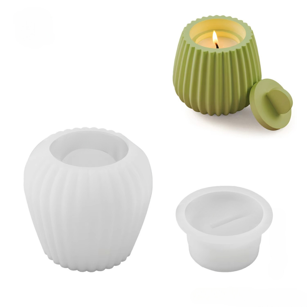 Силіконова форма для виготовлення свічника зі смоли, глини, воску 97 х 86 мм "silicone mold-5", фото 1