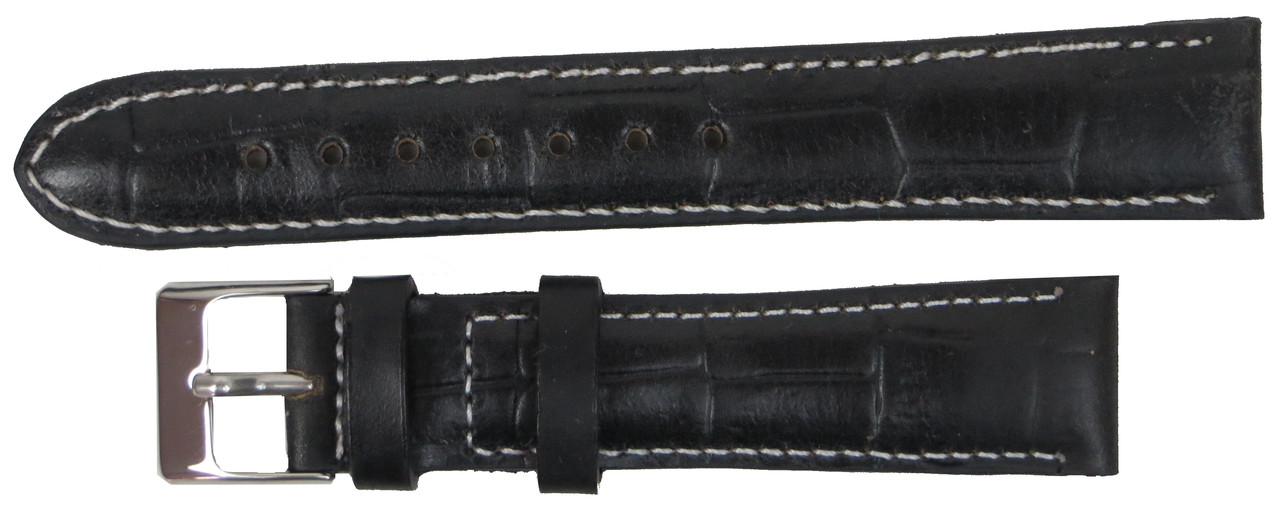 Шкіряний ремінець для годинника Mykhail Ikhtyar Ш18 мм чорний, фото 1