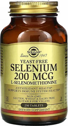 Селен Solgar Selenium 200 mcg 250 tab, фото 1