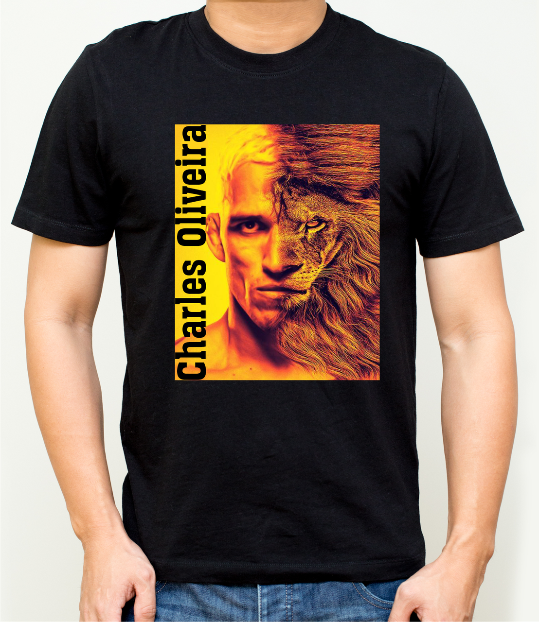 Чоловічі футболки на боксерську тематику,футболка Чарльз Олівейра, бавовняна футболка розмір S, фото 1