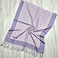 Теплий кашеміровий палантин Louis Vuitton. Натуральний турецький зимовий шарф Луі Вітон Рожево- Бузковий