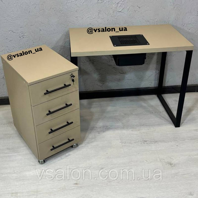 Стіл манікюрний з мобільною тумбою V156