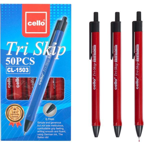 Ручка масляна "Tri Skip" Cello CL-1503 червона