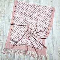 Теплий кашеміровий палантин Louis Vuitton. Натуральний турецький зимовий шарф Луі Вітон Персиковий