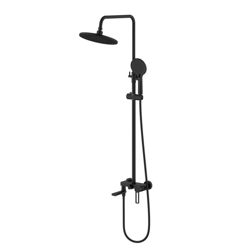 Душова система універсальна Qtap Taurus на три споживачі (з виливом) QTTAU111BLM45666 Black Matt