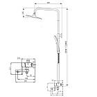 Душова система універсальна Qtap Taurus на три споживачі (з виливом) QTTAU111BLM45666 Black Matt, фото 2
