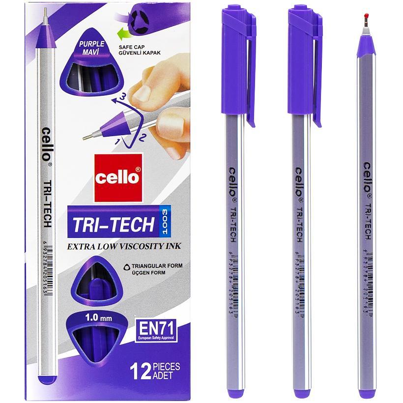 Ручка масляна Tri-Tech Cello Cl-1003 фіолетова