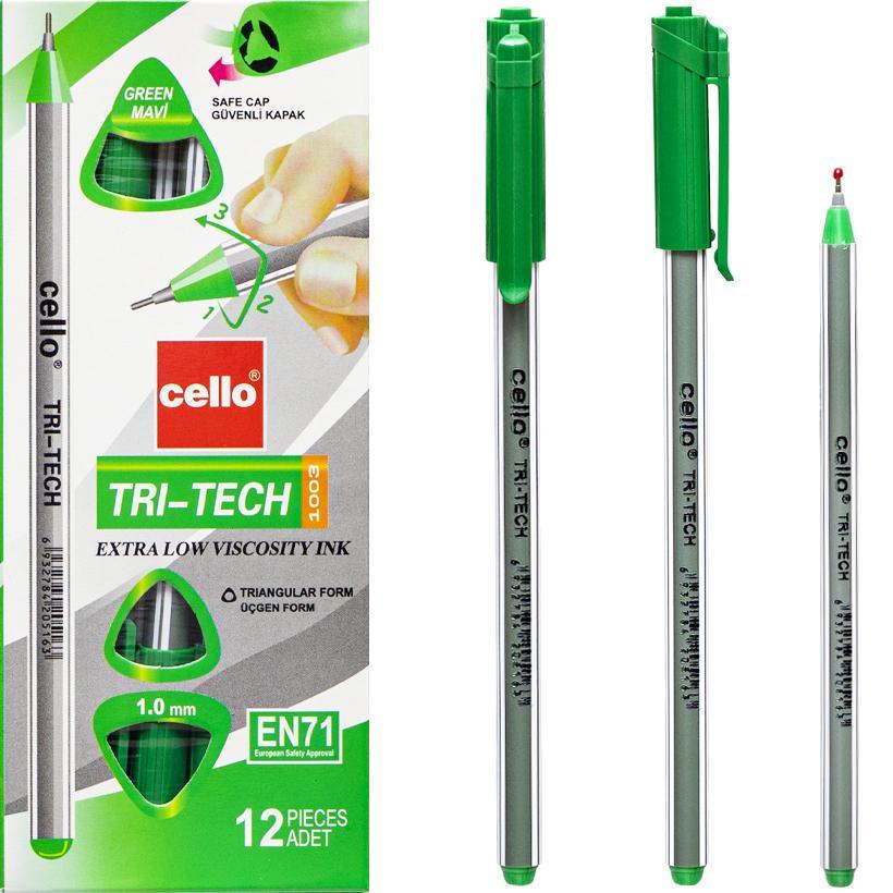 Ручка масляна Tri-Tech Cello Cl-1003 зелена