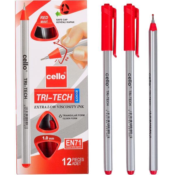 Ручка масляна Tri-Tech Cello Cl-1003 червона