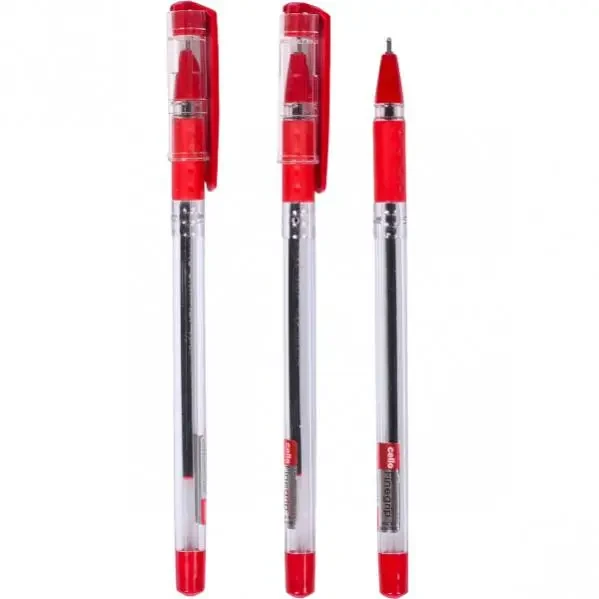 Ручка кулькова Cello FINEGRIP червона, 388B
