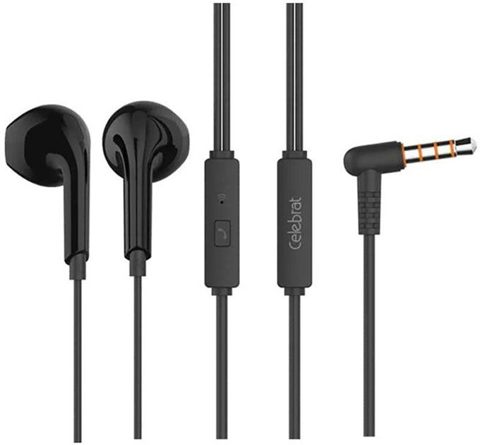 Навушники з пластиковими амбушурами Celebrat G20 дротова гарнітура з мікрофоном чорні, фото 1