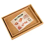 Піднос з бамбука для сніданку набір 2 шт, комплект бамбукових підносів різних розмірів, фото 5