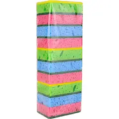 Губки для посуду 10 шт упаковка різнокольорові