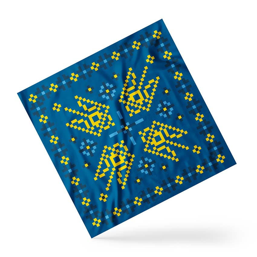 Хустка на голову і шию «Символ Незалежності. Жовтий тризуб. Symbol of Independence. Yellow trident»