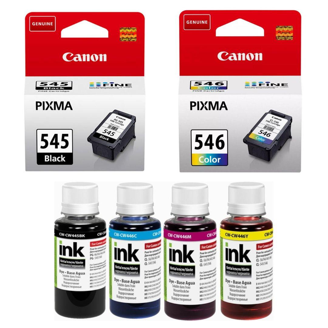 Набір картриджів Canon PG-545, CL-546 + Чорнило ColorWay CW-CW445/CW446SET01 (8287B001)