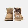 Зимові Жіночі Черевики UGG Classic Mini Bailey Bow Light Brown / УГГ Класік Міні Бейлі Боу Світло Чорні, фото 6