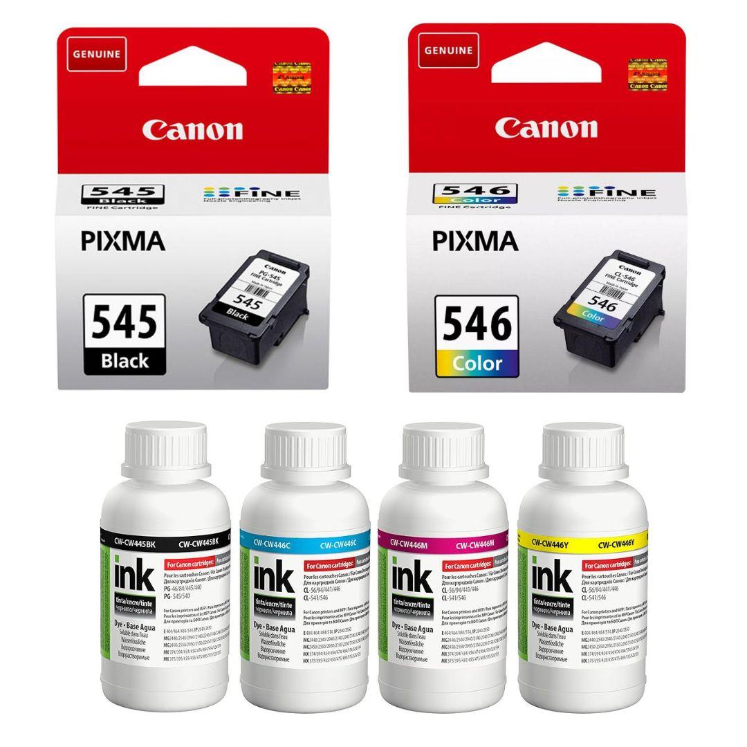 Набір картриджів Canon PG-545, CL-546 + Чорнило ColorWay CW-CW445/CW446SET02 (8287B001)
