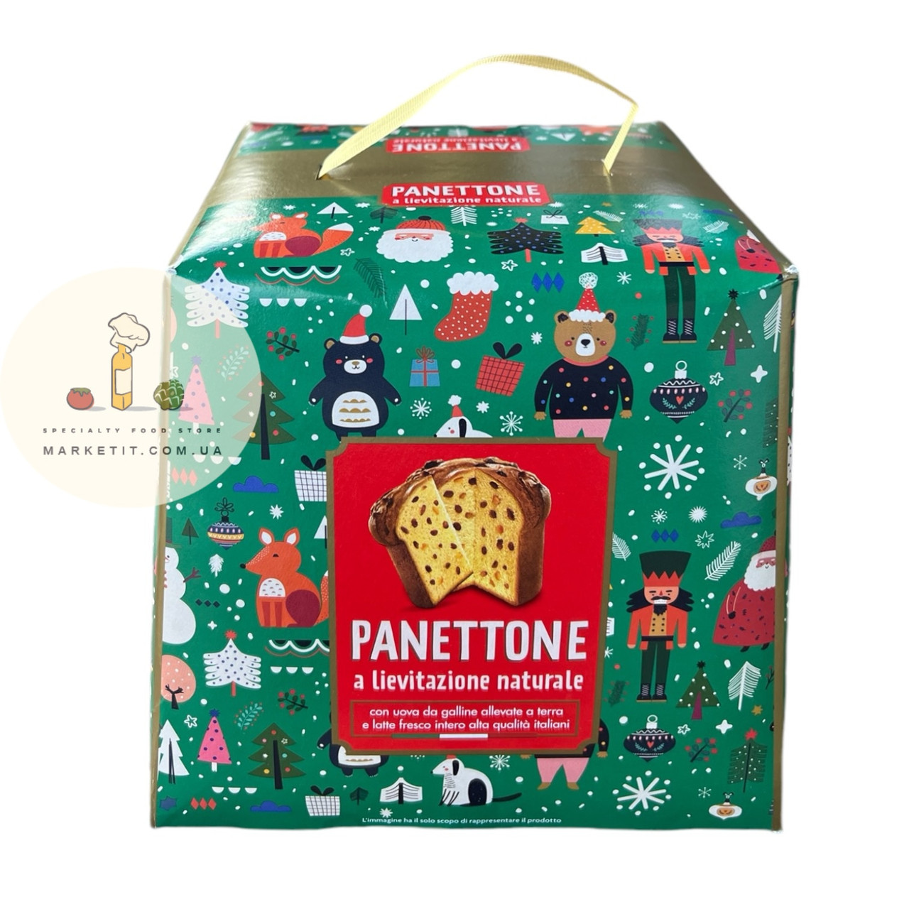Новорічний панатон Panettone Lievitazione Naturale, з родзинками та цукатами Італія 750 г.