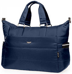 Дорожня спортивна багажна сумка синя тканинна на плече об'ємна 42х30х20 см на 25 литров Dolly 943