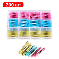 Професійні водостійкі обтискні гільзи з термоусадкою - набір 200 штук / 3 види гільз