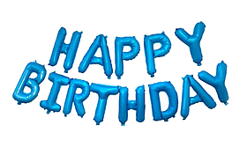 Набір фольгованих повітряних кульок "Happy birthday" блакитний (2001)