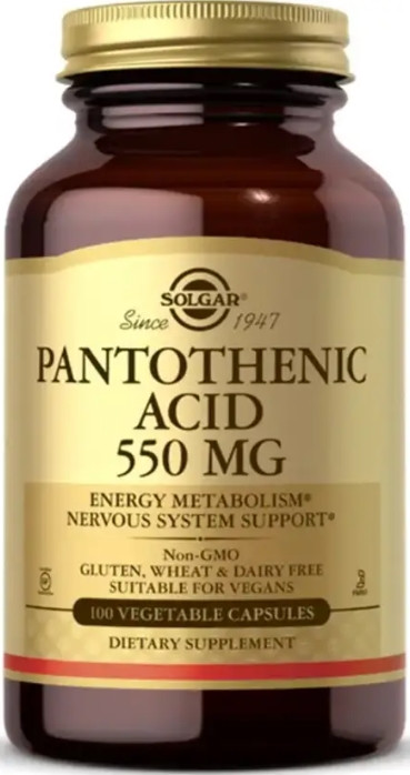 Пантотенова кислота Solgar Pantothenic Acid 550 мг 100 капс