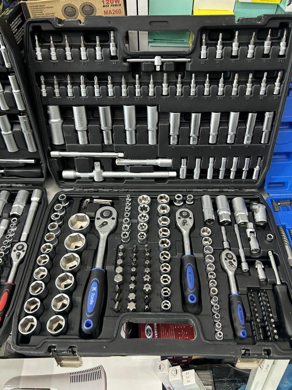 Набір інструментів 1/2"-3/8"-1/4", головки 4-32 мм, біти, 171 одиниць