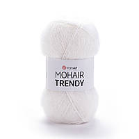 YarnArt MOHAIR TRENDY (Ярнарт Мохер Тренді) № 101 Білий (Пряжа мохер, нитки для в'язання)