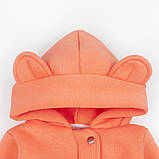 Ромпер із шапочкою дитячий на флісі Juicy peach зріст 86 см (12 - 18 місяців) Malena Персиковий, фото 4