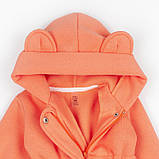 Ромпер із шапочкою дитячий на флісі Juicy peach зріст 86 см (12 - 18 місяців) Malena Персиковий, фото 5