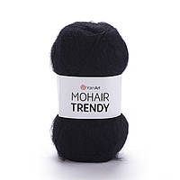 YarnArt MOHAIR TRENDY (Ярнарт Мохер Тренді) № 102 чорний (Пряжа мохер, нитки для в'язання)