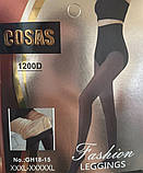 Колготи жіночі на хутрі з імітацією капронових 44-52р чорні, фото 3