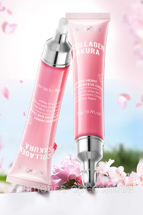 Крем для еластичної шкіри під очима з колагеном та сакурою Sadoer Collagen Sakura Elasticity Eye Cream, 20 g