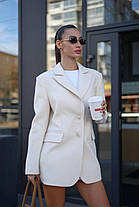 Жіноче кашемірове пальто-жакет вільного крою з коміром відкладним Gs2703, фото 4