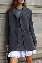 Жіноче кашемірове пальто-жакет вільного крою з коміром відкладним Gs2703, фото 5