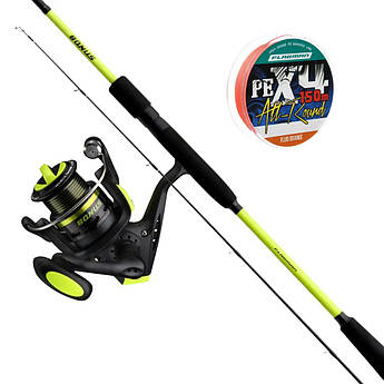 Спінінговий набір Flagman Bonus: вудилище, котушка, шнур 150м 0.08мм