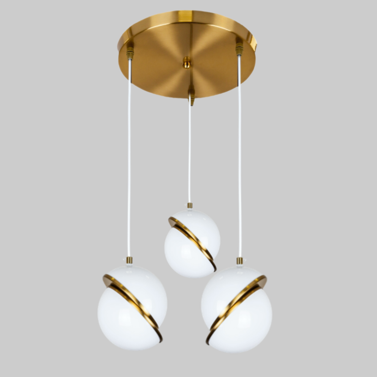 Бронзова люстра з 15см полусферами (61-V1021-3 BRZ)