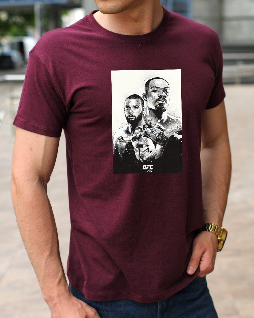 Футболка для боксу та єдиноборств, футболка з принтом UFC 249,одяг боксерською тематикою розмір S, фото 1
