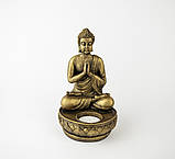 Підсвічник Будда (молиться) 20х12х12 см бронзовий, фото 2