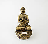 Підсвічник Будда (молиться) 20х12х12 см бронзовий, фото 5