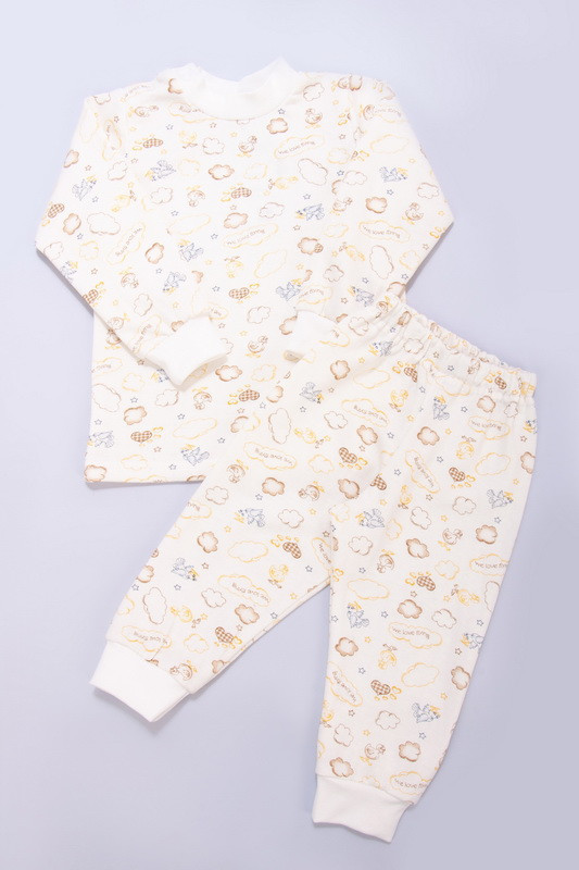 Піжама ясельна тепла, молочна качечка тм Авекс розмір 98 см