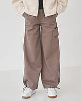 Штани палаццо для дівчинки коричневі, кашемір тм BossKids