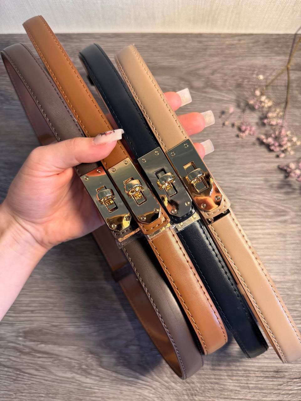 Ремінь жіночий шкіряний Hermes, ширина 20 мм, 931520