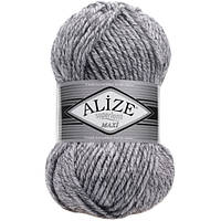 Пряжа для в'язання Alize Superlana maxi. Колір - 801, сірий меланж