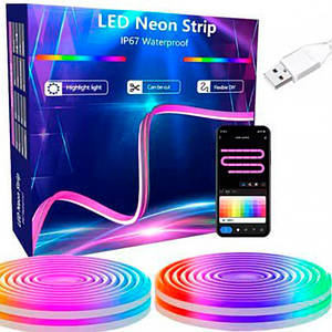 Гнучка світлодіодна неонова розумна стрічка керуванням із телефона Neon Strip