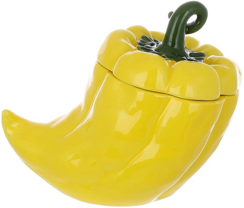 Банка керамічна "Pepper" 1000 мл, для сипких продуктів, Жовтий перець