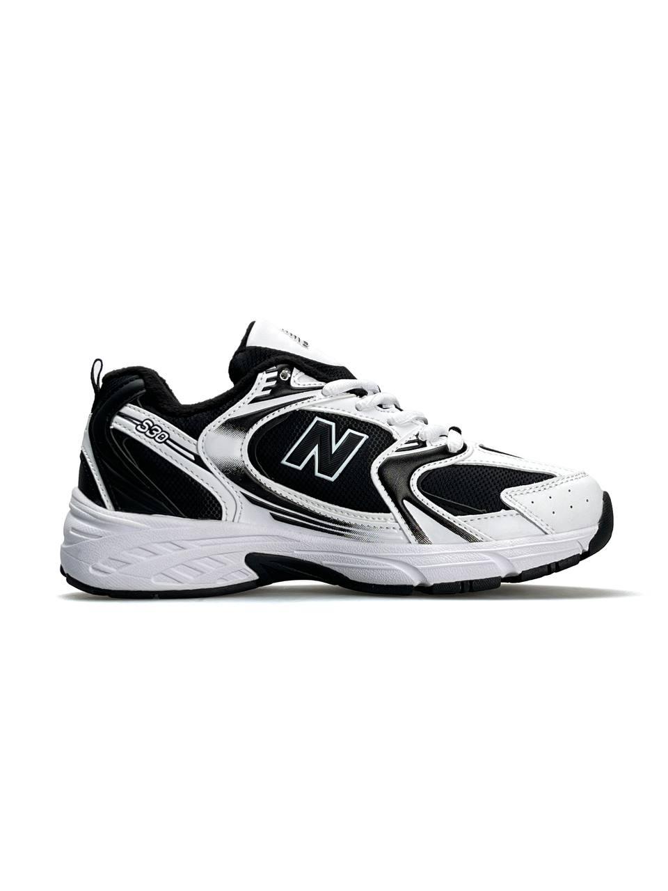 Жіночі шкіряні кросівки New Balance 530 Black White, кеди жіночі шкіра Нью Беленс білі. 37
