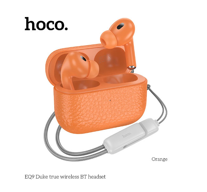 Блютуз-навушники TWS Hoco EQ9 orange