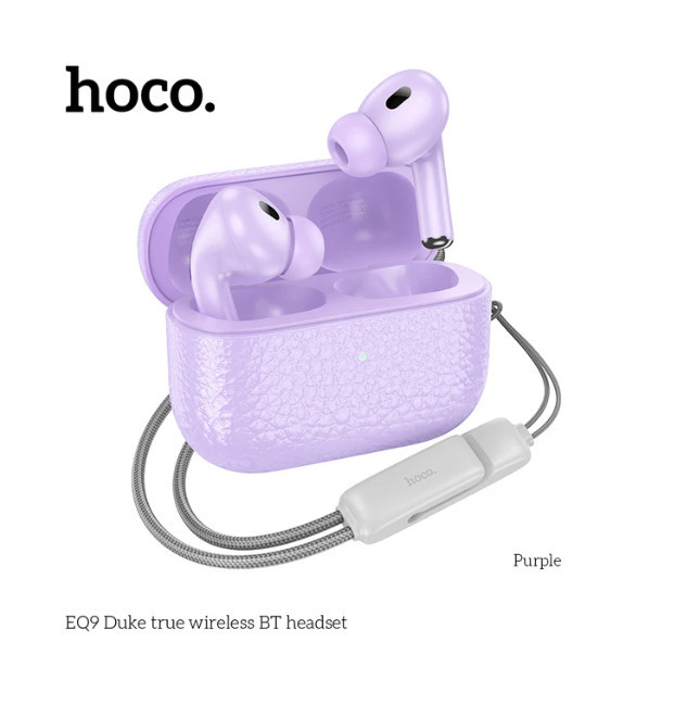 Блютуз-навушники TWS Hoco EQ9 purple