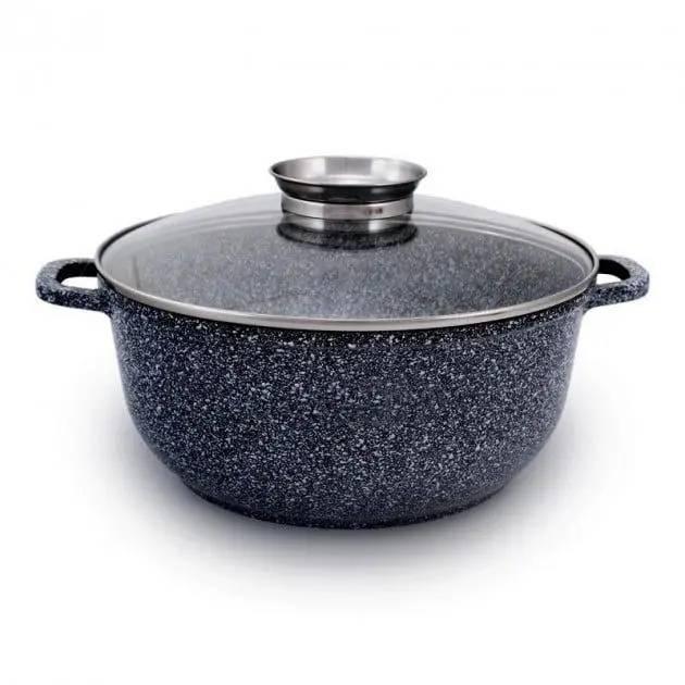 Казан круглий 1.2 л 16 см зі скляною кришкою Unique UN-5212, фото 1